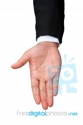 Business Hand Showing Down Stock Photo