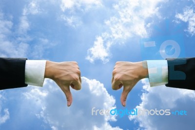 Business Hand With Thumb Down Stock Photo