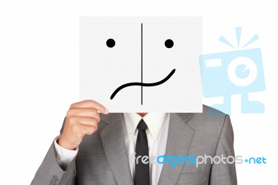 Business Hide Confuse Emotion Stock Photo