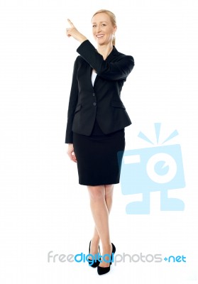 Business Lady Pointing Stock Photo