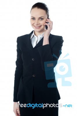 Business Lady Talking On Phone Stock Photo