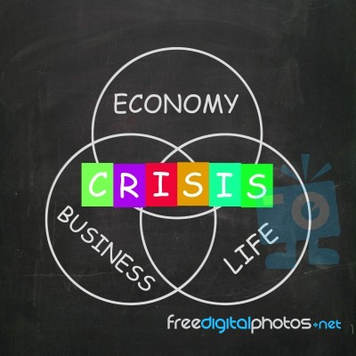 Business Life Crisis Means Failing Economy Or Depression Stock Image