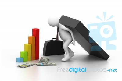 Business Man carrying calculator Stock Image
