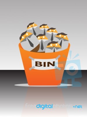 Business Man In The Bin Stock Image