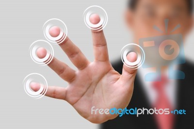 Business Man Making Stop Stock Photo