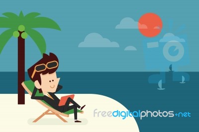 Business Man On Vacation Stock Image
