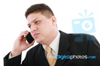 Business Man Talking On Phone Stock Photo