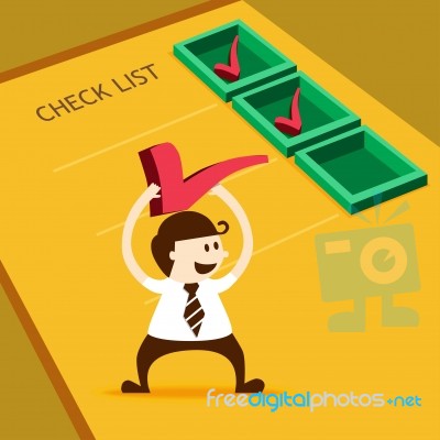 Business Man With Check List Stock Image