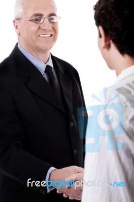 Business Man With Client Stock Photo