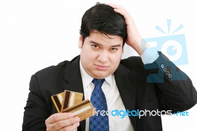 Business Man With Credit Card Stock Photo