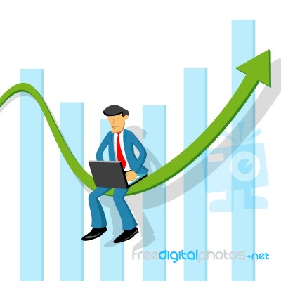Business Man With Graph Stock Image