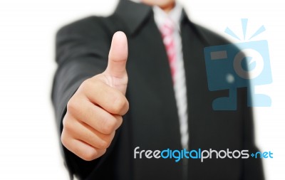 Business Man With Thumb Up Stock Photo