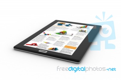 Business News On Tablet Pc Stock Image