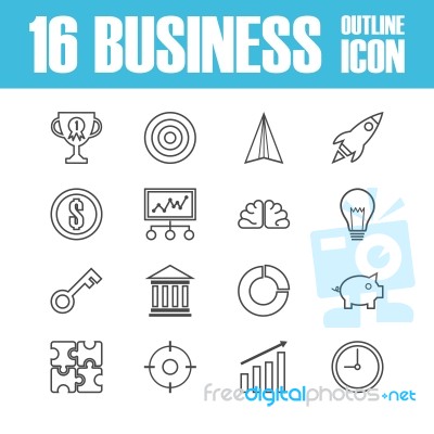 Business Outline Icon Stock Image