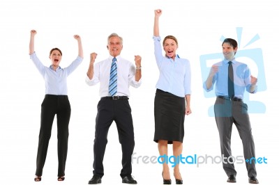 Business People Exulting Stock Photo