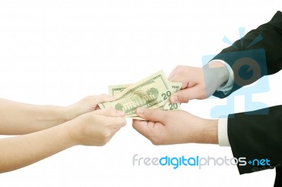 Business People Fighting Over Some Money  Stock Photo