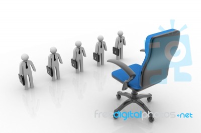 Business People  With A Big Empty Chair Stock Image