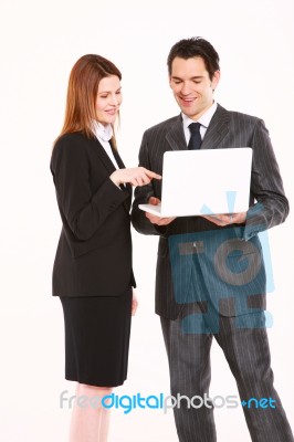 Business People With Laptop Stock Photo