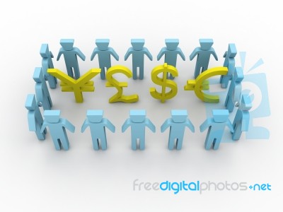 Business Peoples With Global Currency Stock Image Business Peoples With Global Currency Stock Image