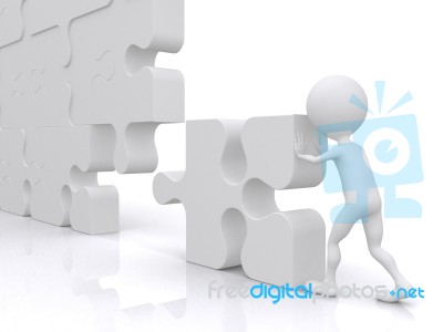 Business Person With Puzzle Stock Image Business Person With Puzzle Stock Image