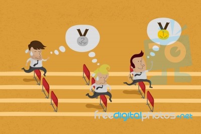 Business Persons Reaching The Goal In A Race Stock Image Business Persons Reaching The Goal In A Race Stock Image