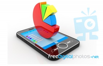Business Pie Chart On Mobile Phone Stock Image