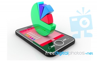 Business Pie Chart On Mobile Phone Stock Image