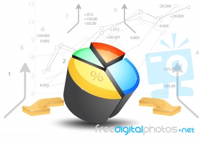 Business Pie Chart With Graph Stock Image