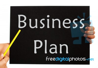 Business Plan On Blackboard Stock Photo