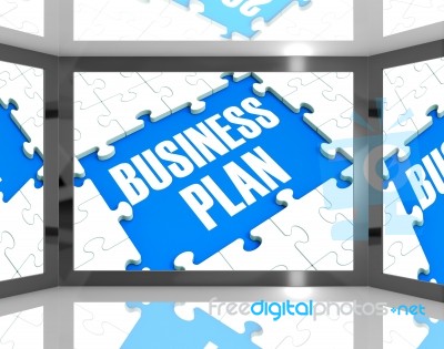 Business Plan On Screen Shows Marketing Strategies Stock Image