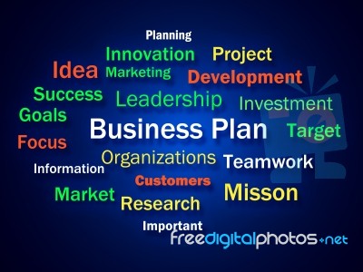 Business Plan Shows Strategy Thinking Or Planning Stock Image