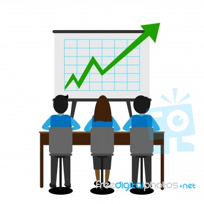 Business Presentation Flat Illustration. Business Conference, Business Meeting, Seminar Concepts. Creative Flat Design Illustration Stock Image