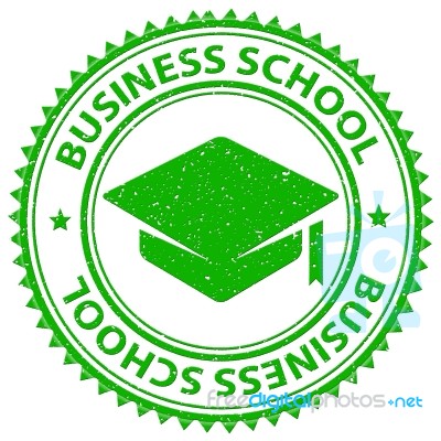 Business School Means Corporation Commercial And Trade Stock Image