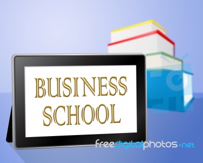 Business School Shows Internet Learned And Online Stock Image