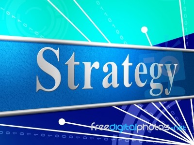 Business Strategy Shows Commercial Biz And Vision Stock Image