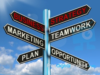 Business Strategy Signpost Stock Image