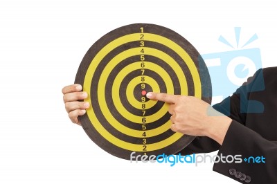 Business Target, Hand Aiming Or Pointing Stock Photo