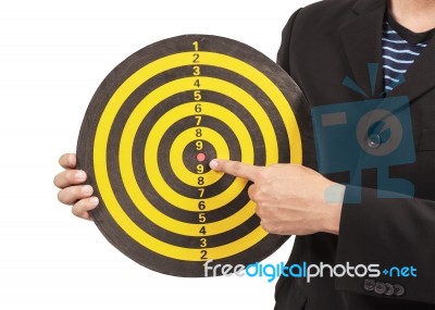 Business Target, Hand Aiming Or Pointing Stock Photo