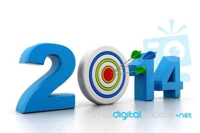 Business Target On 2014 Stock Image