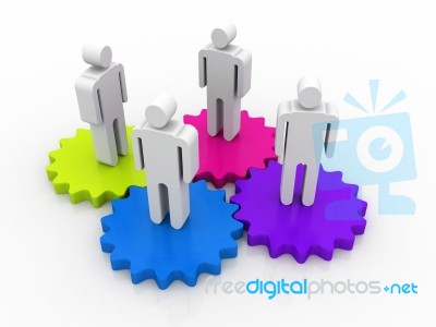 Business Team On Cog Stock Image