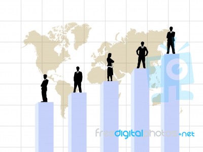 Business Team On Growing Chart Stock Image