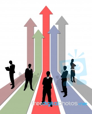 Business Team On Growing Graph Stock Image