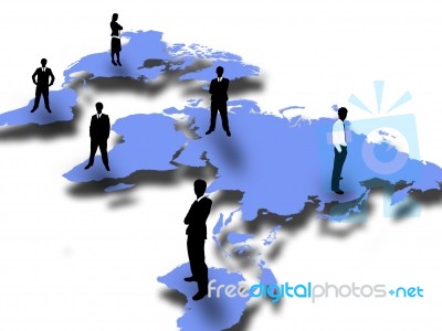 Business Team On Map Stock Image