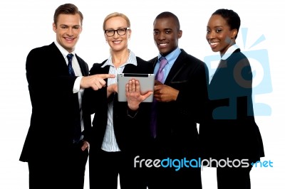 Business Team Using Tablet Pc Stock Photo