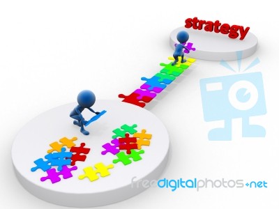 Business Team Work Building A Puzzle Stock Image