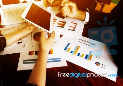 Business Teamwork In Meeting Process Stock Photo