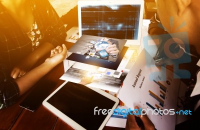 Business Teamwork In Meeting Process Stock Photo