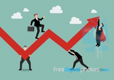 Business Teamwork Maintaining Profits Stock Image