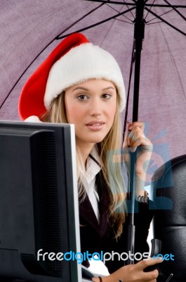 Business Woman Holding Umbrella Stock Photo Business Woman Holding Umbrella Stock Photo