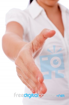 Business Woman Shake Hand Stock Photo